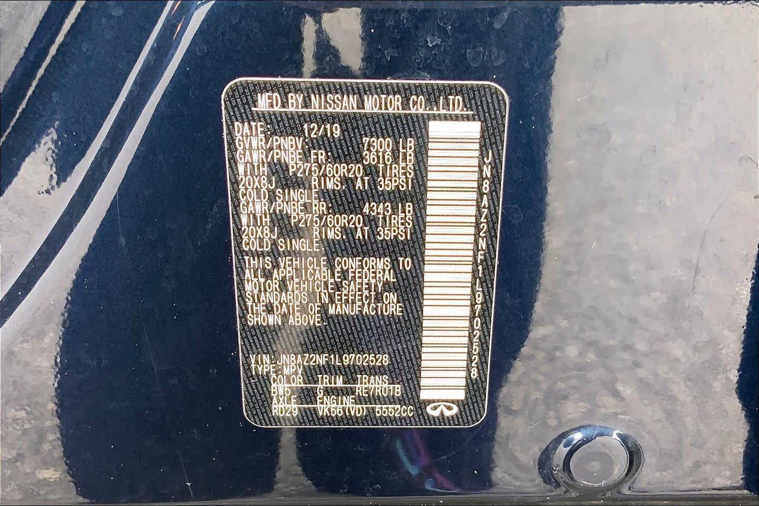 Used 2020 INFINITI QX80 Luxe w/ Proassist Package RWD image 33
