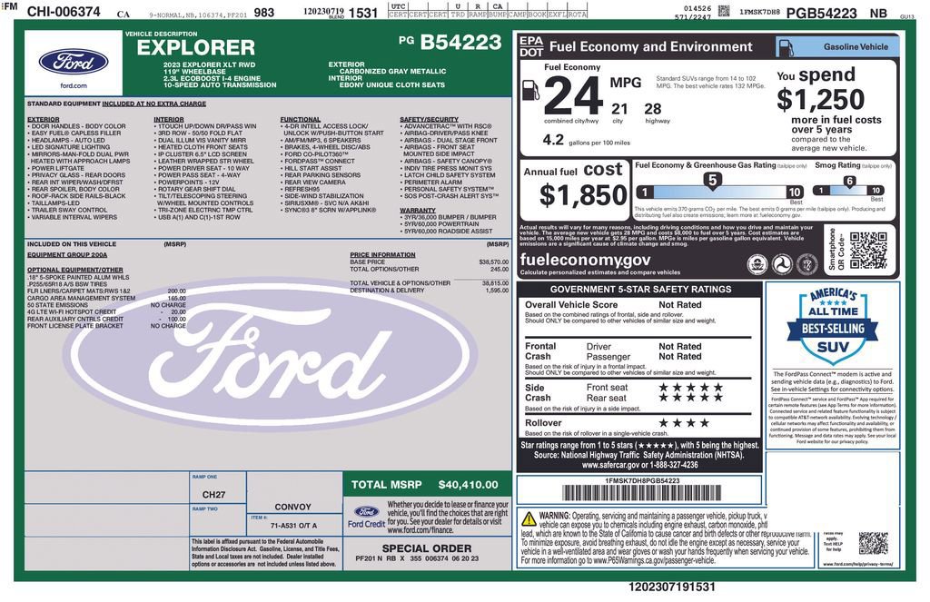 Certified 2023 Ford Explorer XLT image 33