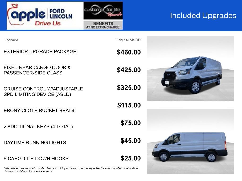 Certified 2021 Ford Transit 250 Low Roof w/ Exterior Upgrade Package image 9