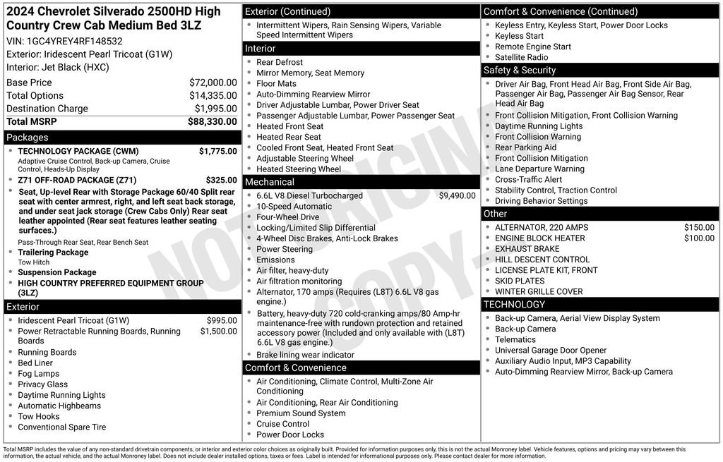 Used 2024 Chevrolet Silverado 2500 High Country w/ Technology Package AWD/4WD image 32