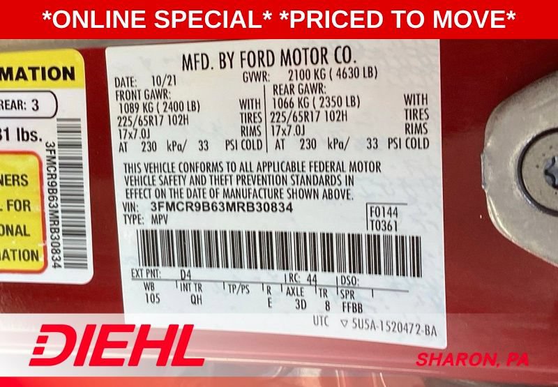 Certified 2021 Ford Bronco Sport Big Bend w/ Big Bend Package (96B) AWD/4WD image 34