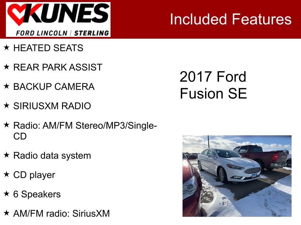 Certified 2017 Ford Fusion SE w/ Fusion SE Technology Package image 2