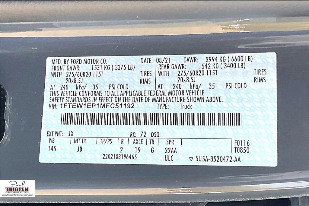 Certified 2021 Ford F150 XL w/ STX Appearance Package image 35