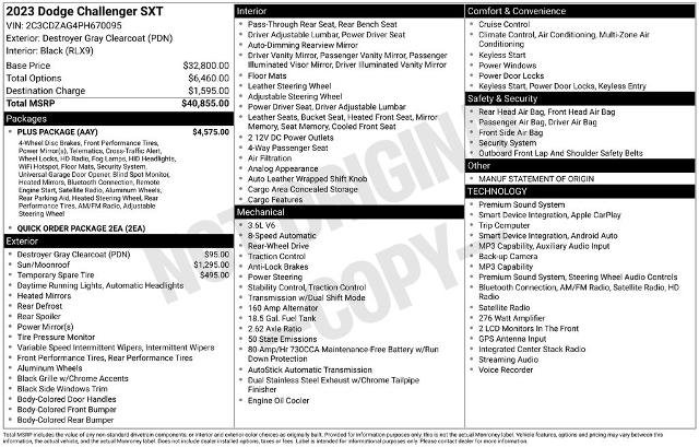 Used 2023 Dodge Challenger SXT w/ Plus Package RWD image 5