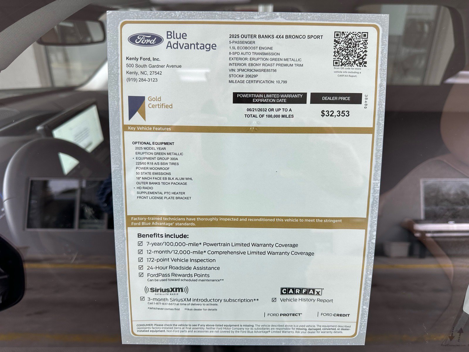 Certified 2025 Ford Bronco Sport Outer Banks w/ Outer Banks Tech Package+ image 10