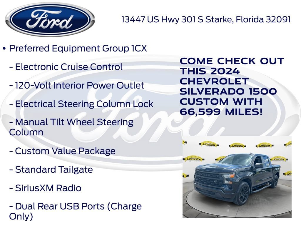 Used 2024 Chevrolet Silverado 1500 Custom w/ Turbomax Blackout Package RWD image 27