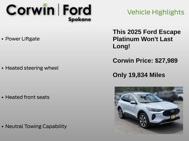 Certified 2025 Ford Escape Platinum AWD/4WD image 13