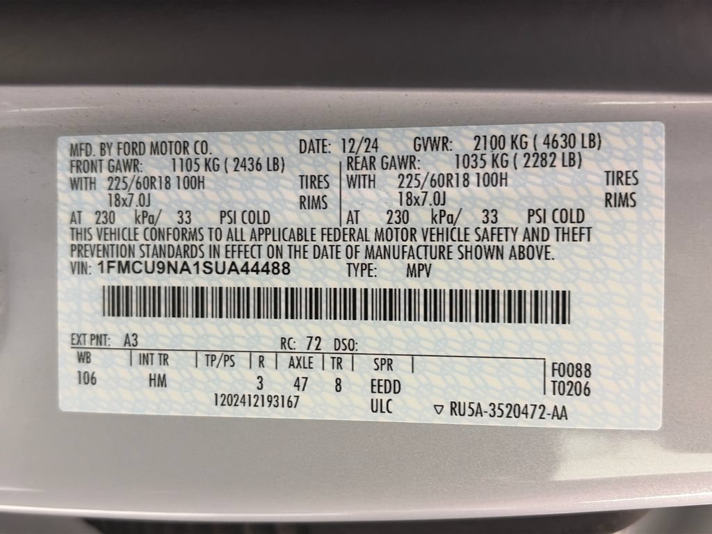 Certified 2025 Ford Escape ST-Line Select AWD/4WD image 9
