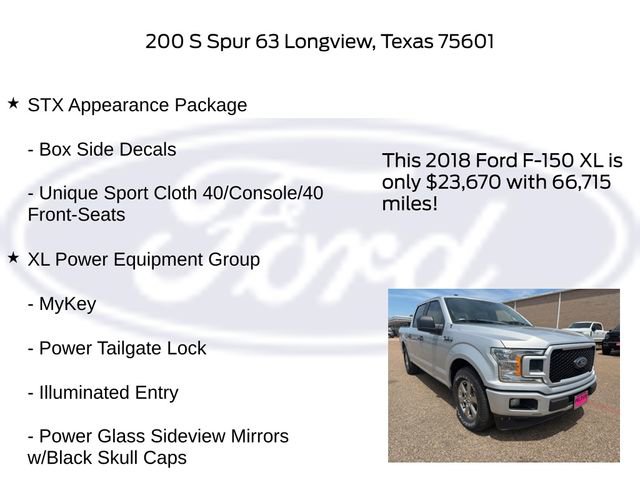 Certified 2018 Ford F150 XL w/ Equipment Group 101A Mid RWD image 15