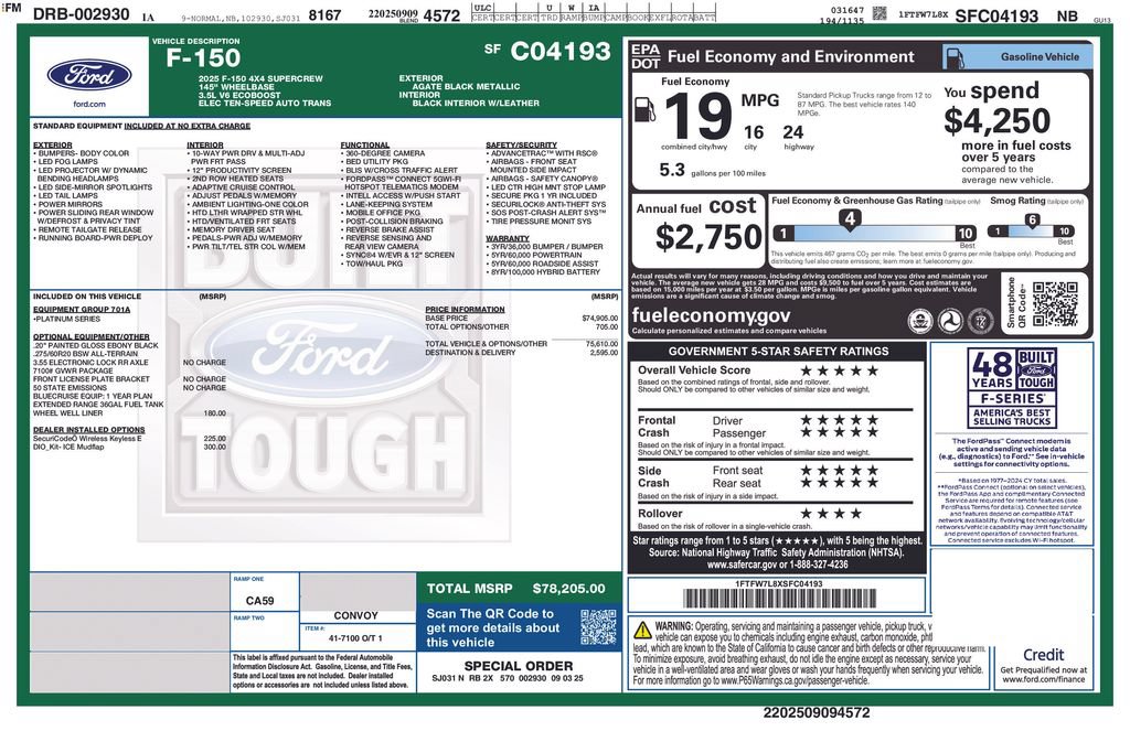 Certified 2025 Ford F150 Platinum AWD/4WD image 22