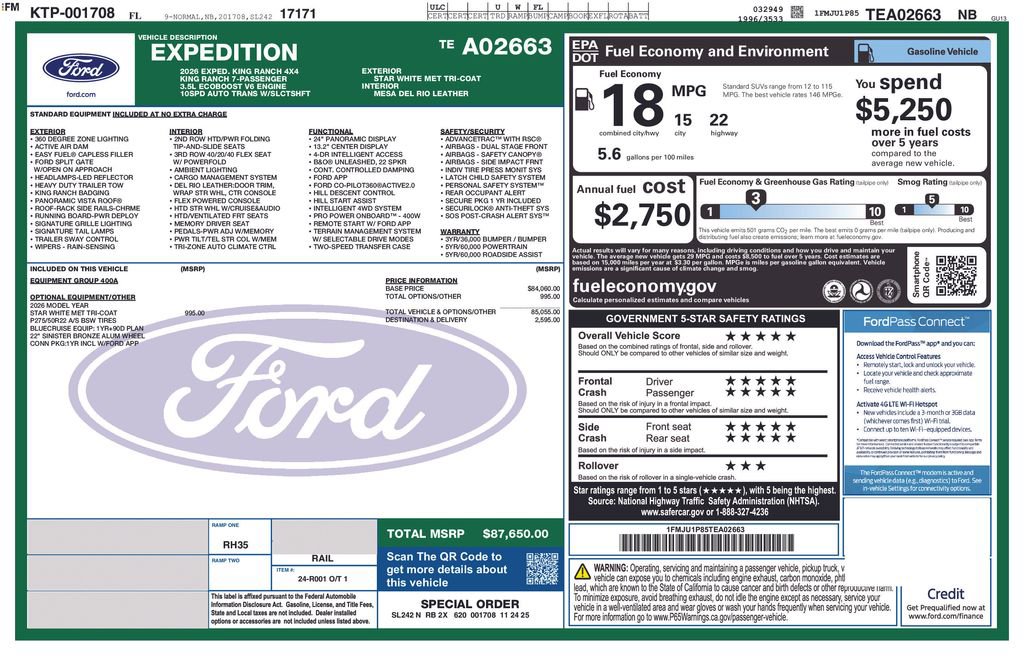 Certified 2026 Ford Expedition King Ranch AWD/4WD image 5