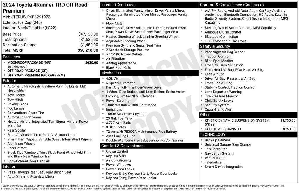 Used 2024 Toyota 4Runner TRD Off-Road Premium w/ Moonroof Package image 45