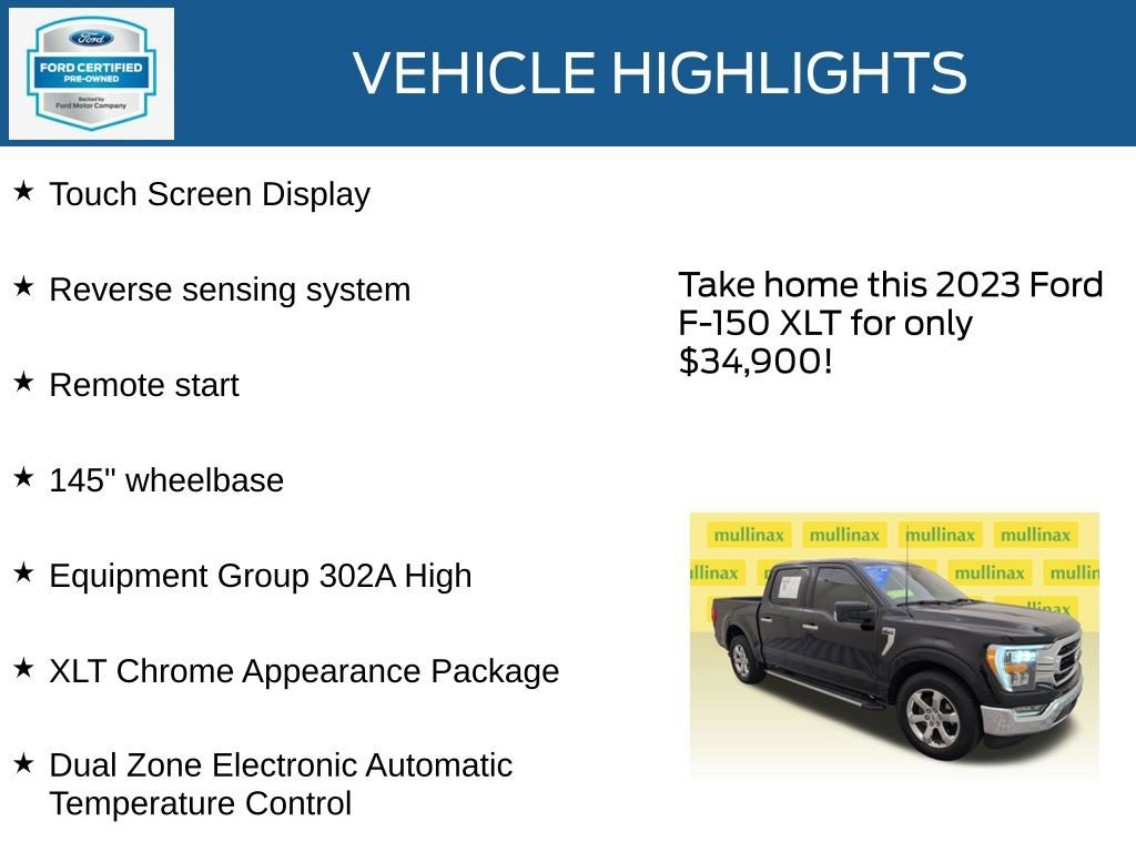 Certified 2023 Ford F150 XLT w/ Equipment Group 302A High RWD image 22