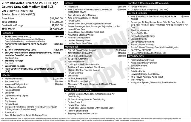 Used 2022 Chevrolet Silverado 2500 High Country w/ Safety Package II AWD/4WD image 37