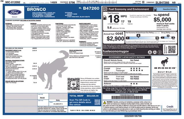 Certified 2025 Ford Bronco Outer Banks w/ Sasquatch Package AWD/4WD image 35