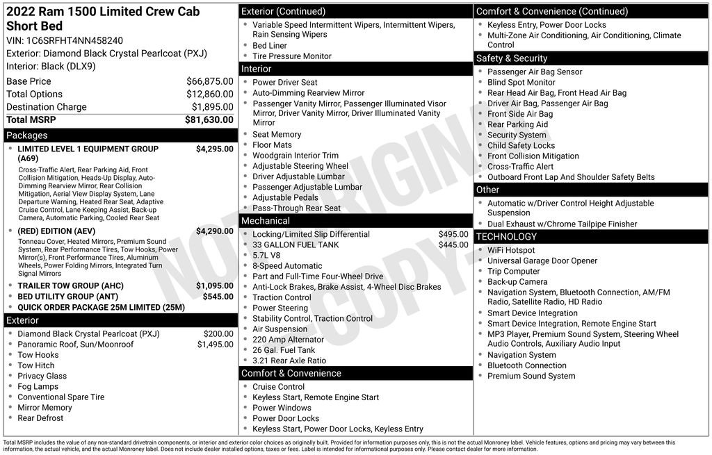 Used 2022 RAM 1500 Limited AWD/4WD image 36