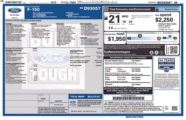 Certified 2021 Ford F150 XLT w/ Equipment Group 302A High AWD/4WD image 10