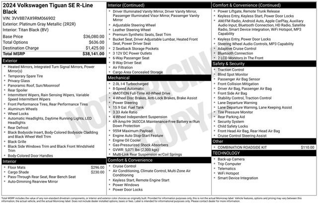 Used 2024 Volkswagen Tiguan SE R-Line AWD/4WD image 35