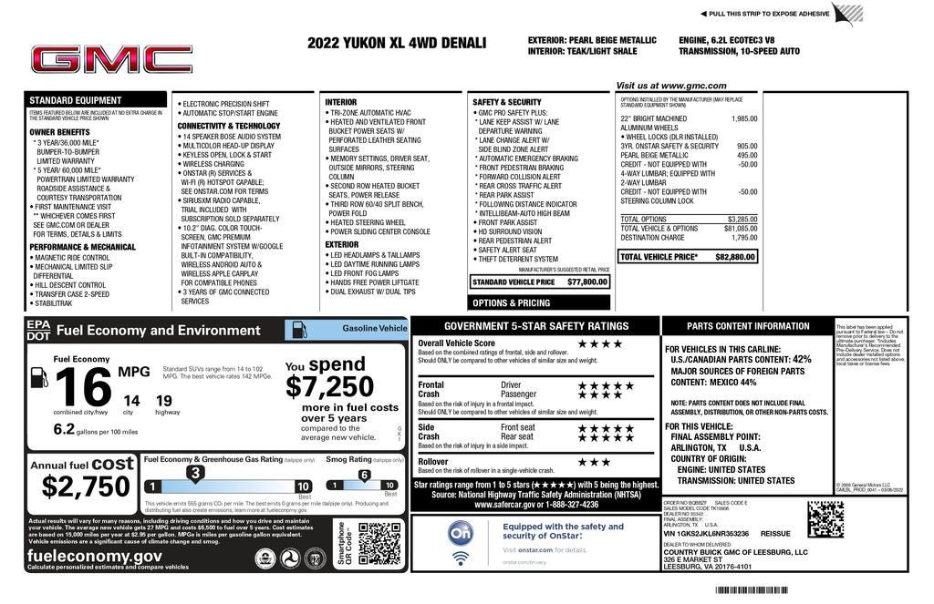 Used 2022 GMC Yukon XL Denali AWD/4WD image 44