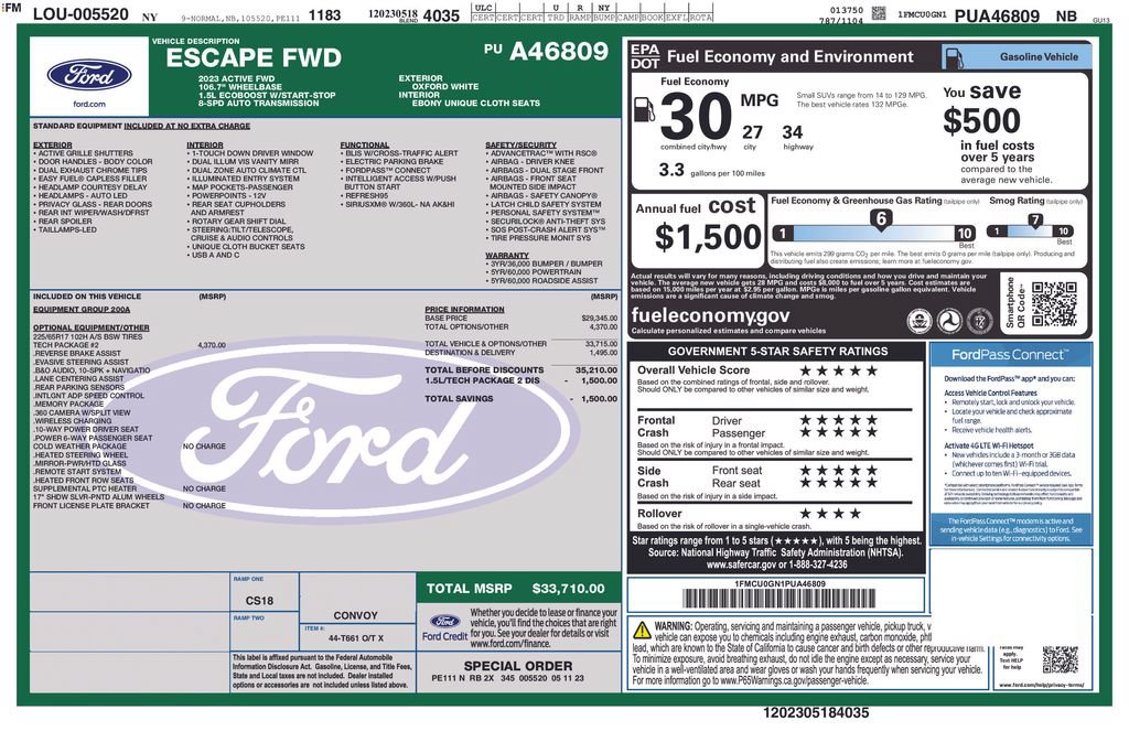 Certified 2023 Ford Escape Active w/ Tech Pack #2 FWD image 9