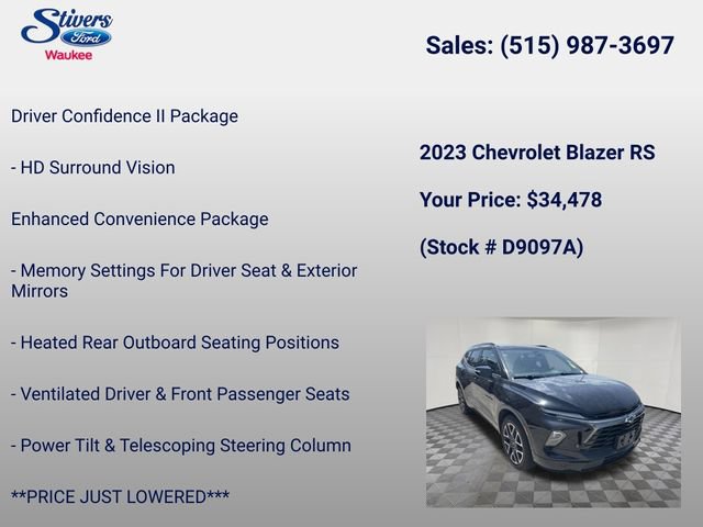 Used 2023 Chevrolet Blazer RS w/ Driver Confidence II Package AWD/4WD image 16