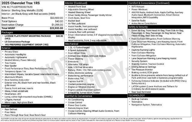 Used 2025 Chevrolet Trax RS FWD image 23