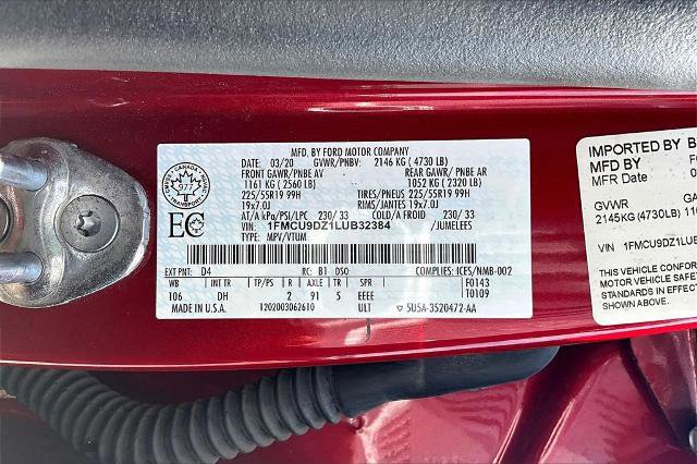 Certified 2020 Ford Escape Titanium image 32