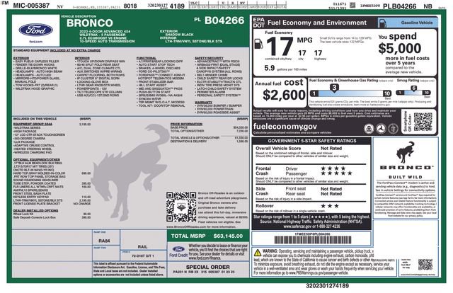 Certified 2023 Ford Bronco Wildtrak AWD/4WD image 35