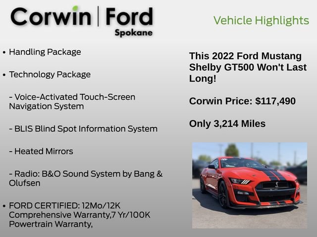 Certified 2022 Ford Mustang Shelby GT500 w/ Technology Package RWD image 7