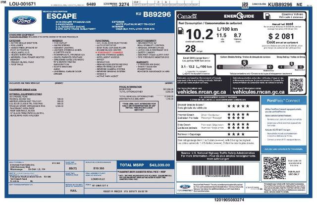 Certified 2019 Ford Escape Titanium AWD/4WD image 20
