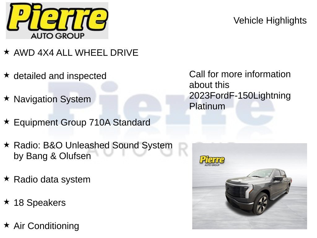 Certified 2023 Ford F150 Lightning Platinum AWD/4WD image 2