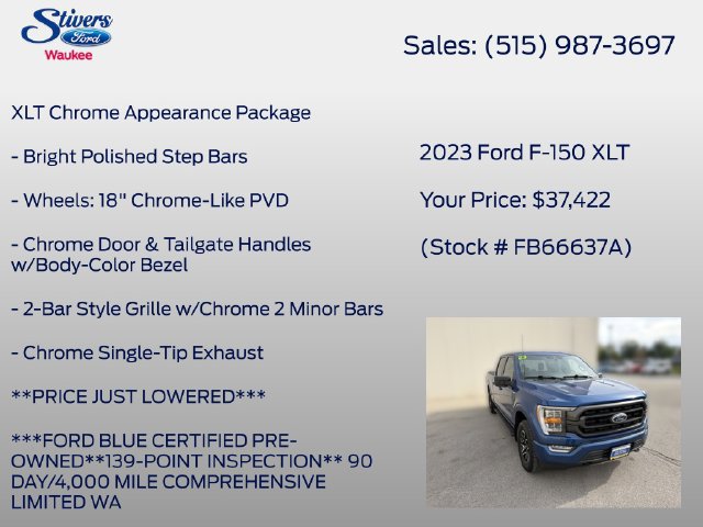 Certified 2023 Ford F150 XLT w/ Equipment Group 302A High AWD/4WD image 34
