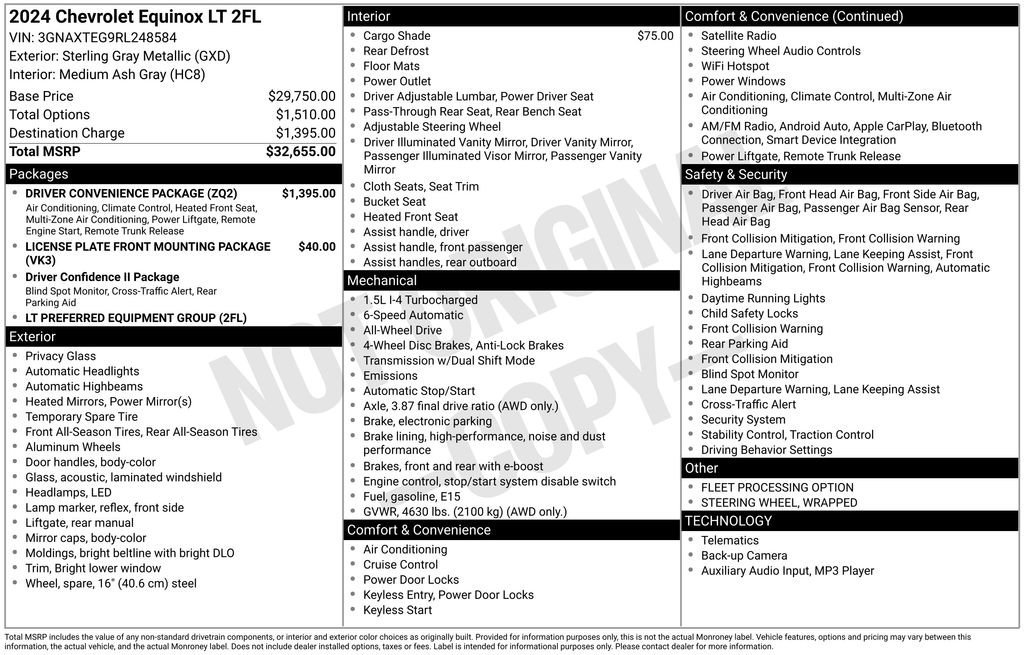 Used 2024 Chevrolet Equinox LT w/ Driver Convenience Package image 10
