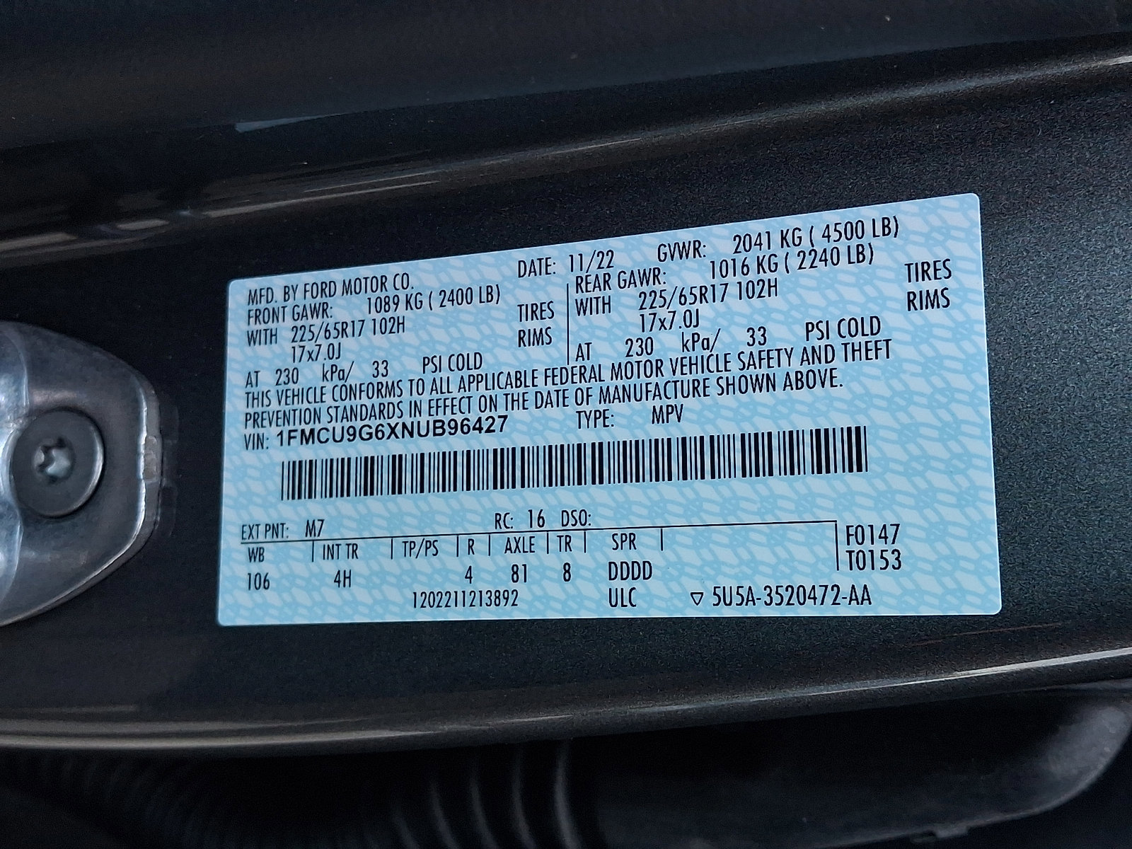 Certified 2022 Ford Escape SE w/ Convenience Package image 27