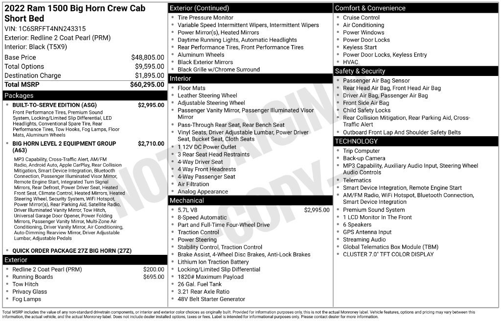 Used 2022 RAM 1500 Big Horn w/ Built-to-serve Edition AWD/4WD image 5