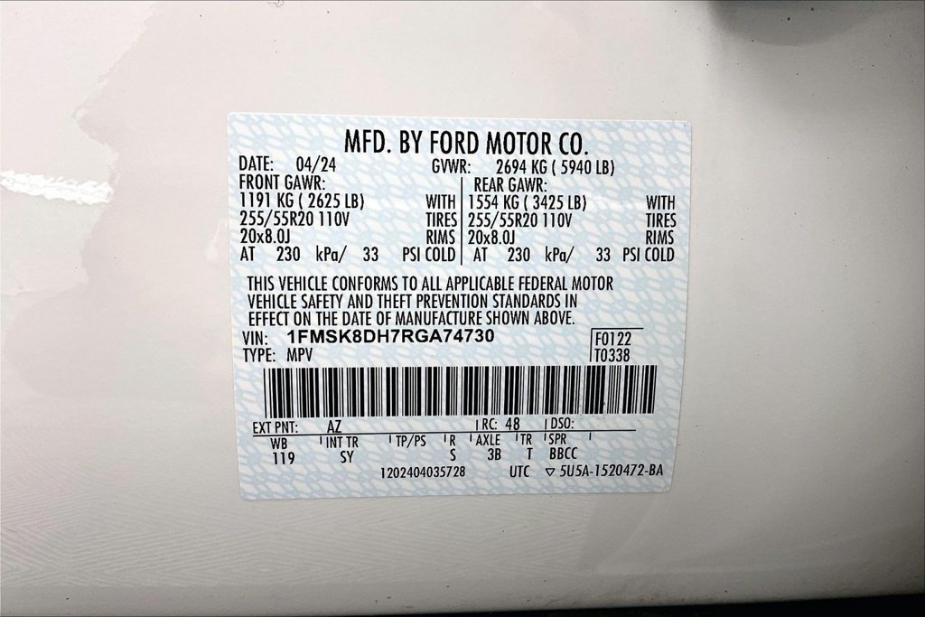 Certified 2024 Ford Explorer XLT w/ Equipment Group 202A AWD/4WD image 36