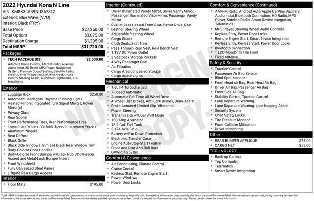 Used 2022 Hyundai Kona N Line w/ Tech Package image 24