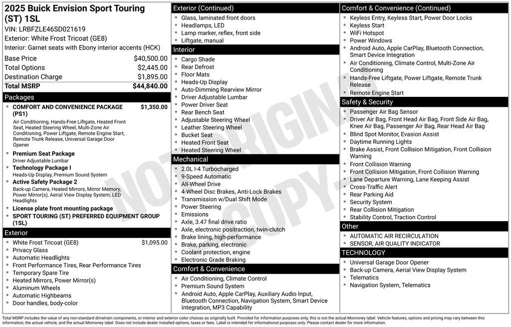 Used 2025 Buick Envision Sport Touring AWD/4WD image 45