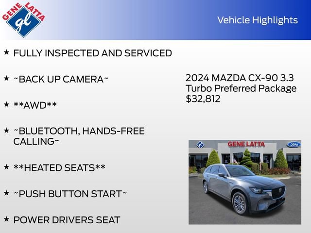 Used 2024 MAZDA CX-90 3.3 Turbo w/ Preferred Package AWD/4WD image 36