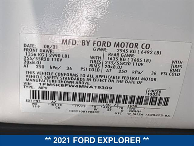 Certified 2021 Ford Explorer Limited w/ Hybrid Equipment Group 310A AWD/4WD image 24