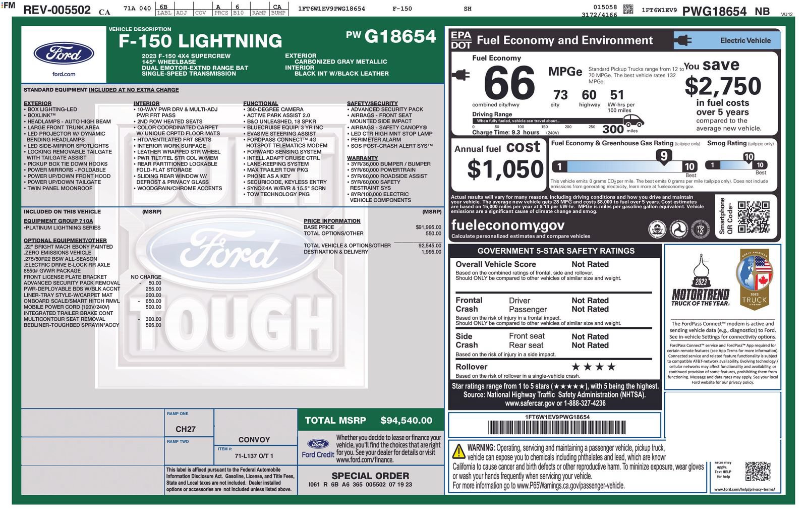 Certified 2023 Ford F150 Lightning Platinum AWD/4WD image 5