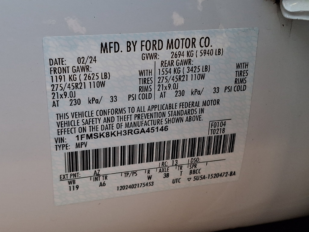 Certified 2024 Ford Explorer ST-Line w/ Class IV Trailer Tow Package AWD/4WD image 29