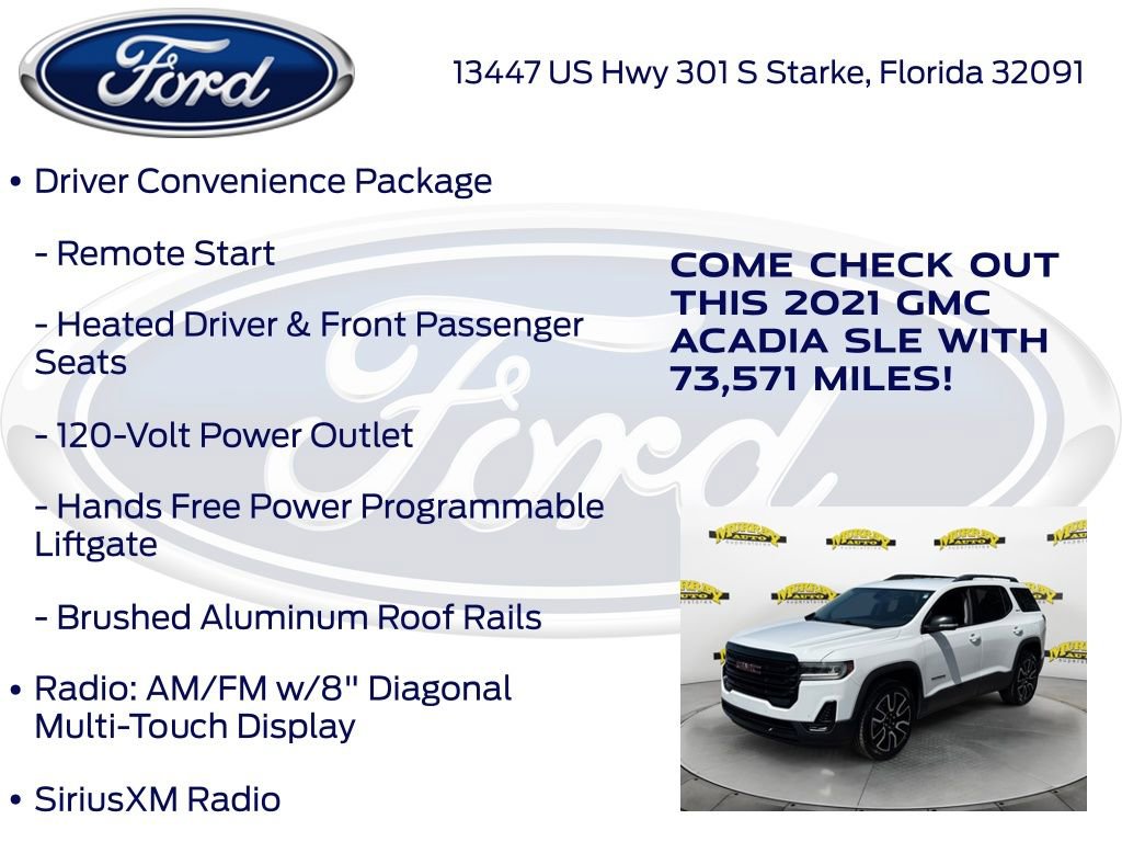 Used 2021 GMC Acadia SLE w/ Driver Convenience Package FWD image 20