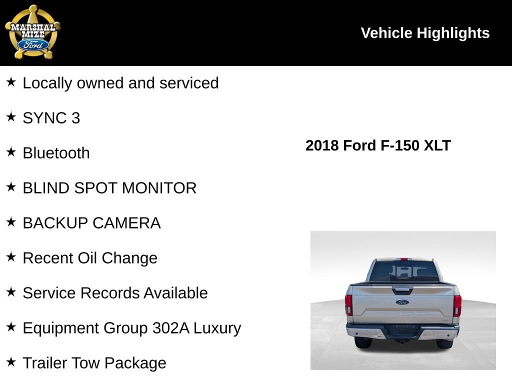 Certified 2018 Ford F150 XLT w/ Equipment Group 302A Luxury AWD/4WD image 2