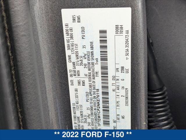 Certified 2022 Ford F150 XLT w/ Equipment Group 302A High RWD image 22