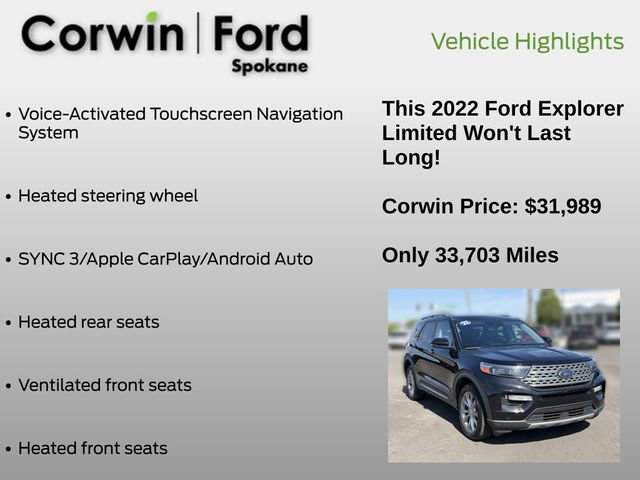 Certified 2022 Ford Explorer Limited w/ Class IV Trailer Tow Package AWD/4WD image 13