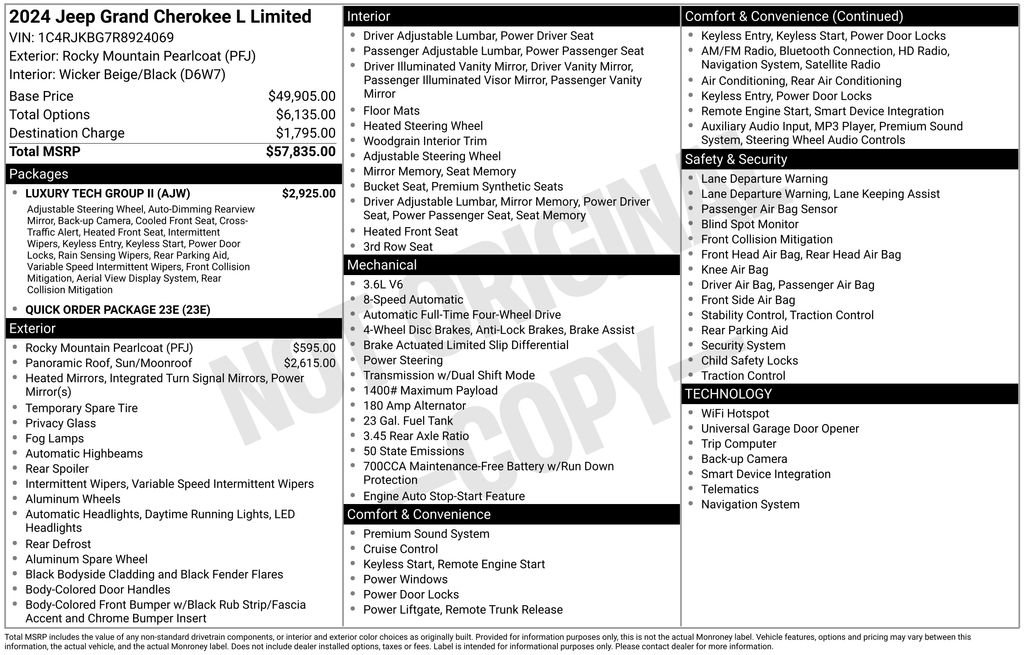 Used 2024 Jeep Grand Cherokee L Limited w/ Luxury Tech Group II image 35