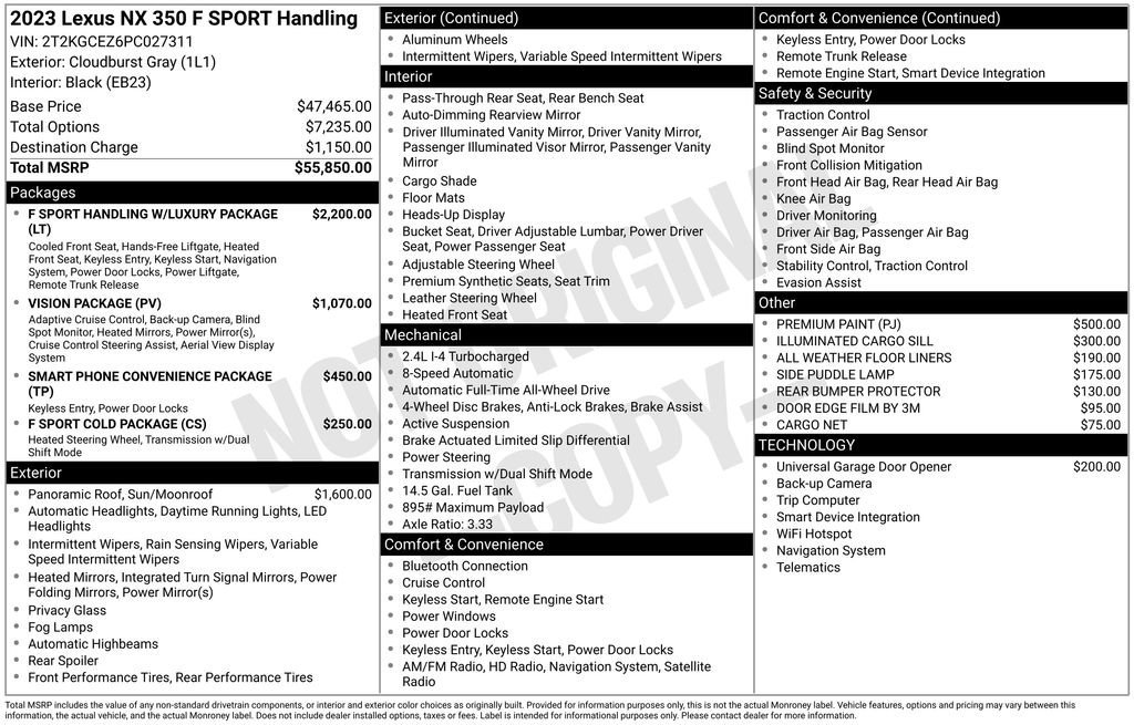 Used 2023 Lexus NX 350 F Sport image 59