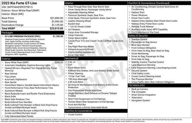 Used 2023 Kia Forte GT-Line w/ GT-Line Premium Package FWD image 18