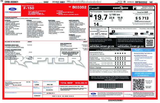 Certified 2024 Ford F150 Raptor w/ Equipment Group 803A Raptor R AWD/4WD image 9